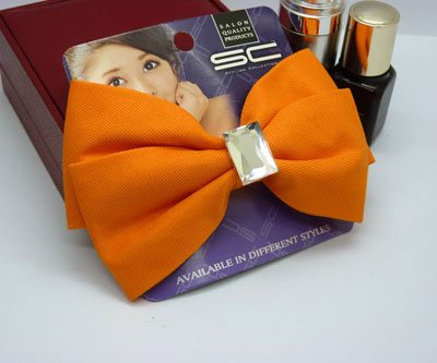 全新时尚蝴蝶结发夹 热销经典布艺水晶夹 特价批发！！！