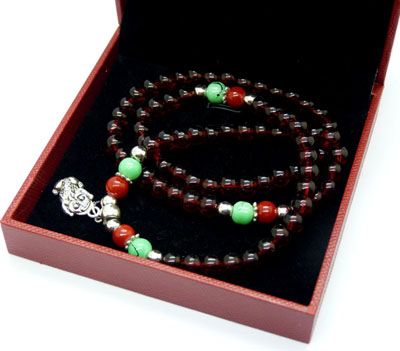 新款首发！！水晶项链 藏银坠饰品批发	