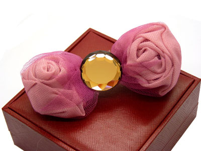 热销型 素色琉璃绢花纱玫瑰花发饰 厂家批发