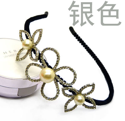 新款高档发箍 镶钻加珍珠花瓣设计 淑女必备 厂家直批