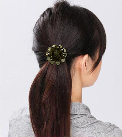 新款铁制皮筋 水晶花皮筋 厂家直批