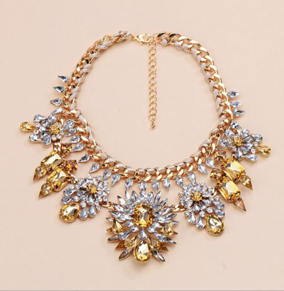 外贸产品项链 镶钻项链西方风格 时尚百搭款