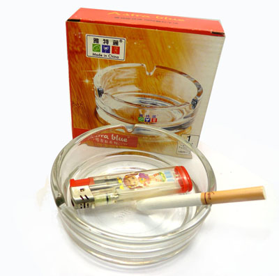 雅特蓝4寸烟缸 玻璃烟缸 独立包装安全时尚	