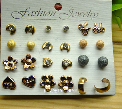 精品耳饰 时尚组合耳钉百搭款耳钉耳饰批发