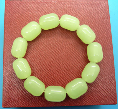 16mm*10mm椭圆形珠手链 高仿玉石精灵剔透手链首饰批发