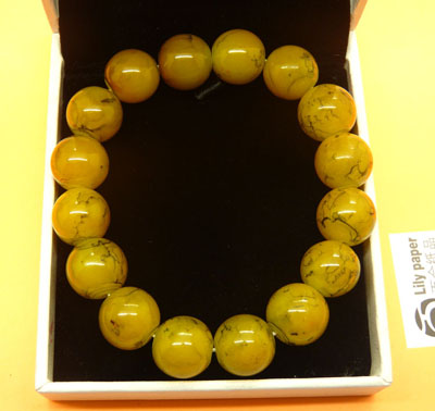 10mm高仿琥珀水晶珠手链 色泽鲜艳 百搭款手链手饰批发