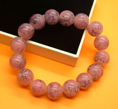 10mm高仿琥珀水晶珠手链 色泽鲜艳 百搭款手链手饰批发