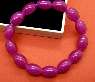 14mm*8mm椭圆形珠手链 高仿玉石精灵剔透手链首饰批发