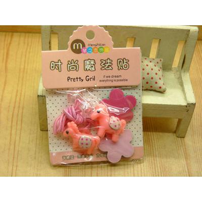 全网最低价批发（梦之恋）女童可爱一对头扣+一对魔法贴组合