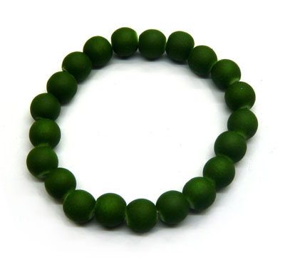 24号8mm素色植绒仿玉石手链