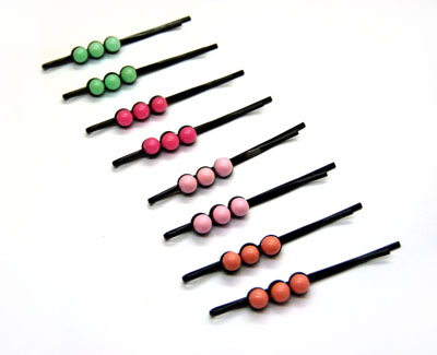 全网最低价批发（梦之恋）可爱一字豆豆对夹米粒对夹发饰批发（小号）