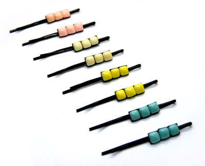 全网最低价批发（梦之恋）可爱一字豆豆对夹米粒对夹发饰批发（小号）