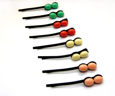 全网最低价批发（梦之恋）可爱一字豆豆对夹米粒对夹发饰批发（小号）