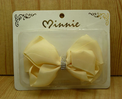 精装（大号）时尚布工艺蝴蝶结发夹发饰批发