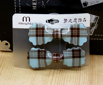 厂家直批新款一对蝴蝶结压夹精品发饰