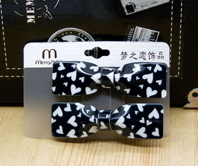 厂家直批新款一对蝴蝶结压夹精品发饰