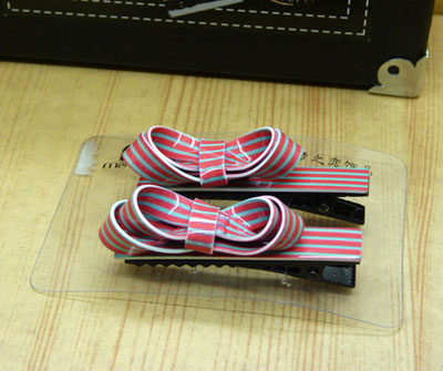 ☆☆一对装☆☆新款正品梦之恋发夹 蝴蝶结条纹压夹