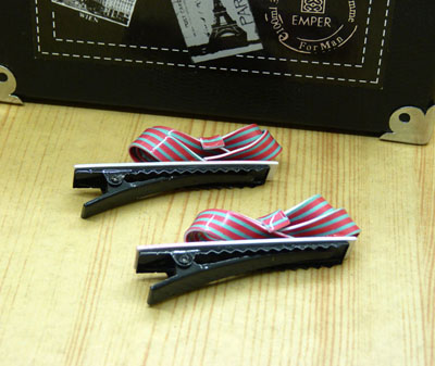 ☆☆一对装☆☆新款正品梦之恋发夹 蝴蝶结条纹压夹