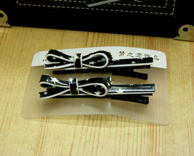 ☆☆一对装☆☆新款正品梦之恋发夹 蝴蝶结条纹压夹