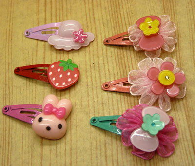 新款儿童发夹 卡通图案亚克力压夹	