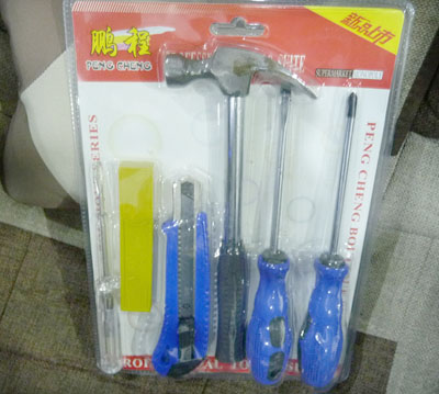 精品组合5件套 电笔螺丝刀+美工刀+榔头+螺丝刀两把