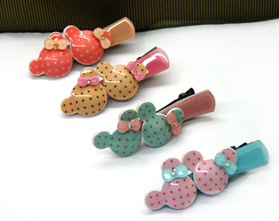 正品梦之恋可爱双米奇头糖果色发夹发饰批发