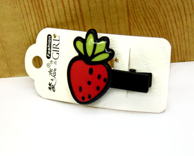 梦之恋韩版儿童亚克力水果色压夹鸭嘴夹