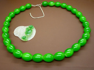 20*13mm仿玛瑙紫绿玛瑙项链椭圆珠子毛衣链