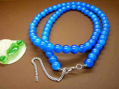 超低价8号10mm玛瑙蓝玛瑙项链圆珠子毛衣链