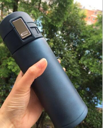 500ML时尚随心磨砂不锈钢保温杯 锁扣弹跳杯