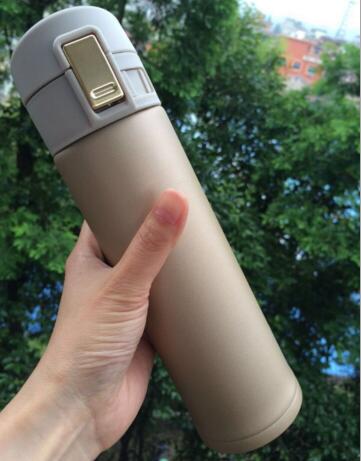 500ML时尚随心磨砂不锈钢保温杯 锁扣弹跳杯	