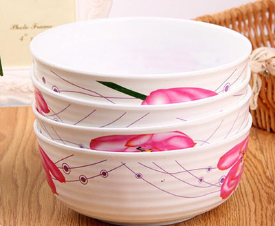 6668食品级密胺花花仿瓷餐碗	