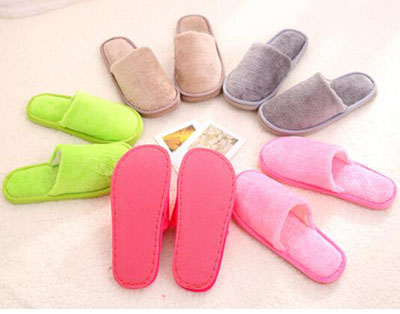 舒适 保暖 清新糖果色居家棉拖鞋