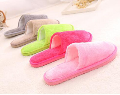 舒适 保暖 清新糖果色居家棉拖鞋