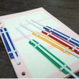 50只装80mm办公用品 彩色塑料装订夹-7038 