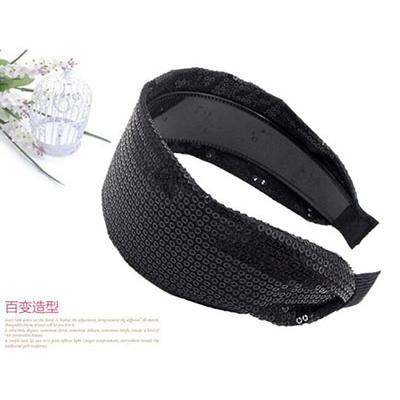 全网最低价日韩亮片宽布艺头箍发饰 超宽发箍 高档手工饰品