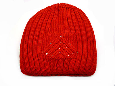 新款双层珍珠刺绣帽子时尚户外加厚毛线帽保暖纯色针织帽