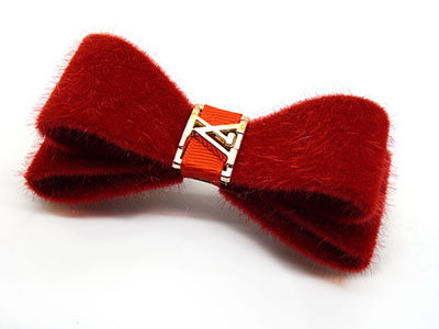 最新韩款貂毛蝴蝶结弹簧夹 发夹 头饰 