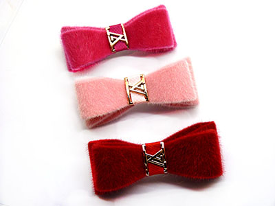 最新韩款貂毛蝴蝶结弹簧夹 发夹 头饰