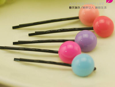 （一对装）最新韩款可爱卡通圆形儿童发夹发卡对夹