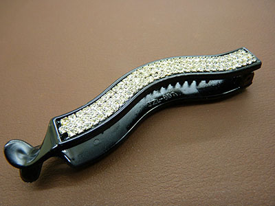 欧美发饰 超美水钻发夹 高档合金镶钻水晶香蕉满钻马尾夹	