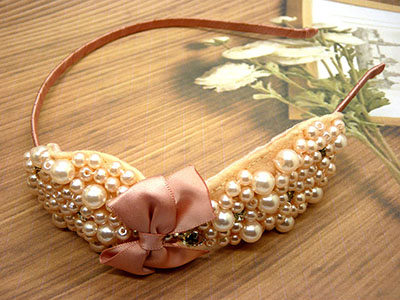 2元店精品韩版布艺发饰 领结花朵发箍发卡批发