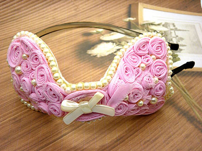 2元店精品韩版布艺发饰 领结花朵发箍发卡批发