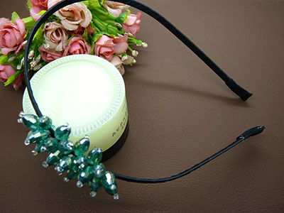 欧美热销精致钢卡水晶头箍发卡