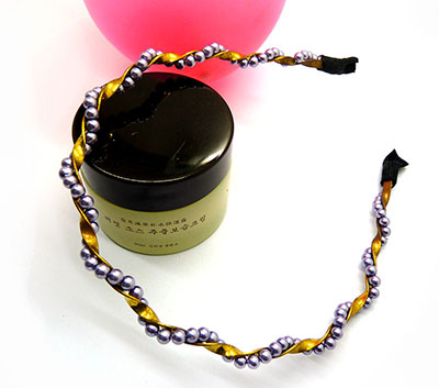 波浪型合金发箍 珍珠欧美头箍