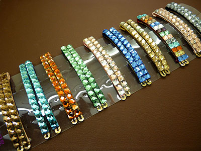 一对优质水钻镶嵌镀铜一字夹 时尚欧美女士边发夹简约百搭对夹头饰发夹