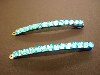 一对优质水钻镶嵌镀铜一字夹 时尚欧美女士边发夹简约百搭对夹头饰发夹