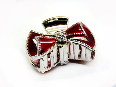 欧美范发饰发夹蝴蝶结亮片亚光抓夹