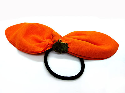 欧美甜美绸布发圈皮筋 兔耳朵蝴蝶结手工头花皮绳