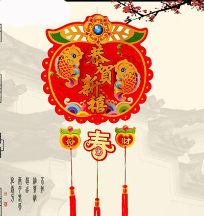 春节装饰用品猴年新春灯笼创意室内吊饰菠萝苹果混搭